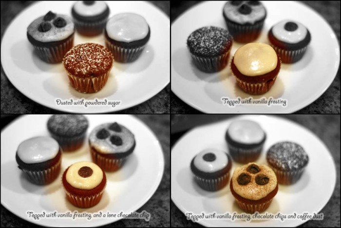 Chocochip cupcakes-4 types
